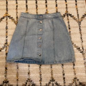 Button down denim skirt